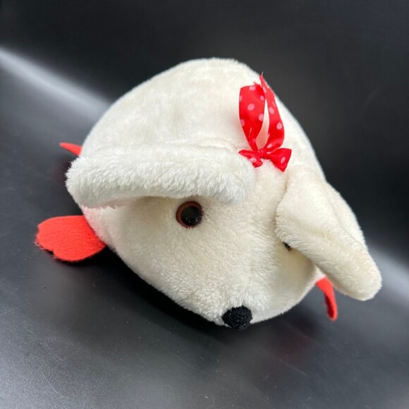 Walmart Other - Vintage White Plush Mouse Toy Stuffed Animal Walmart Exclusive 1980s Retro Red